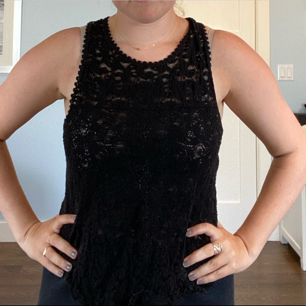 American Eagle Black Lace Tank Top